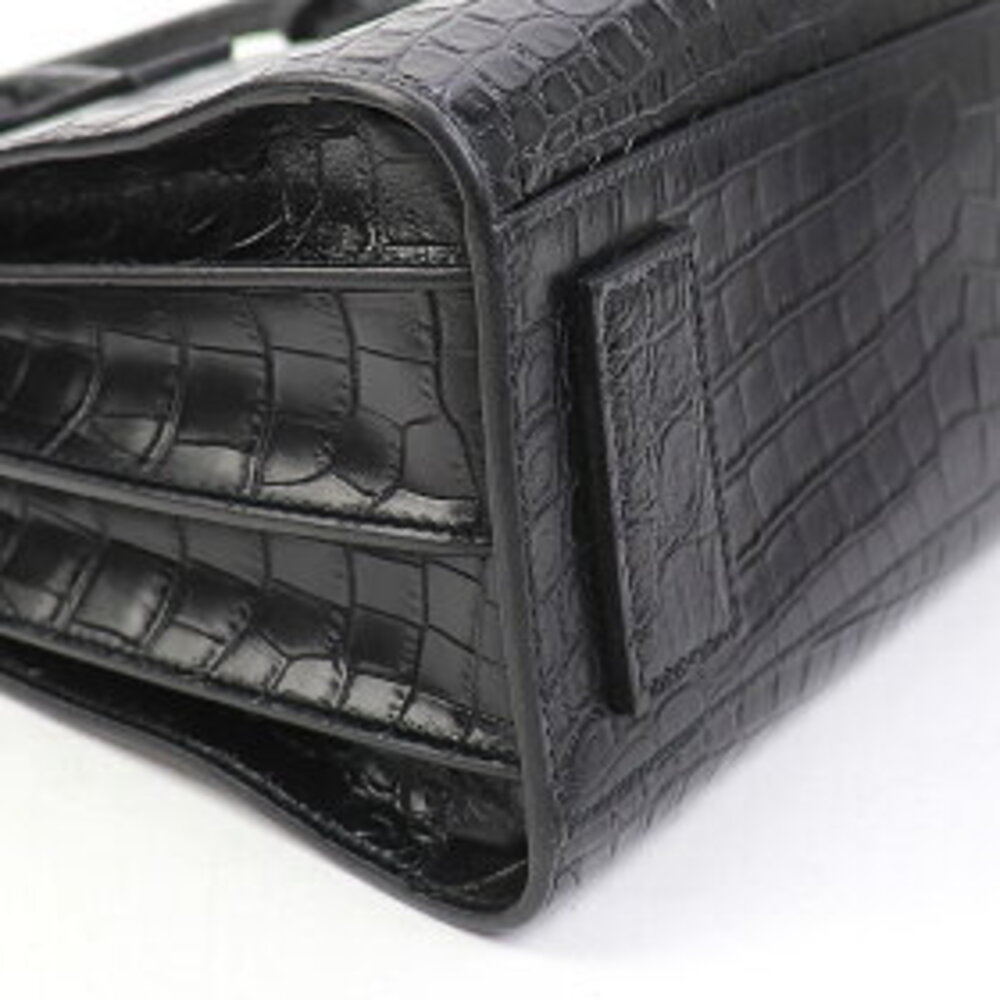 Saint Laurent black Baby bag shoulder crocodile Jour embossed leather YVES Sac - Picture 7 of 7